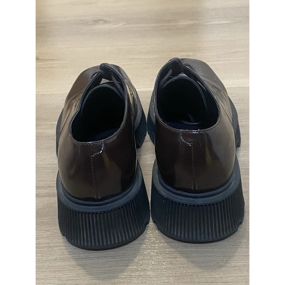 Jeffrey Campbell The Office Platform Lug Sole Brown Derby Leather Oxford Shoes 9